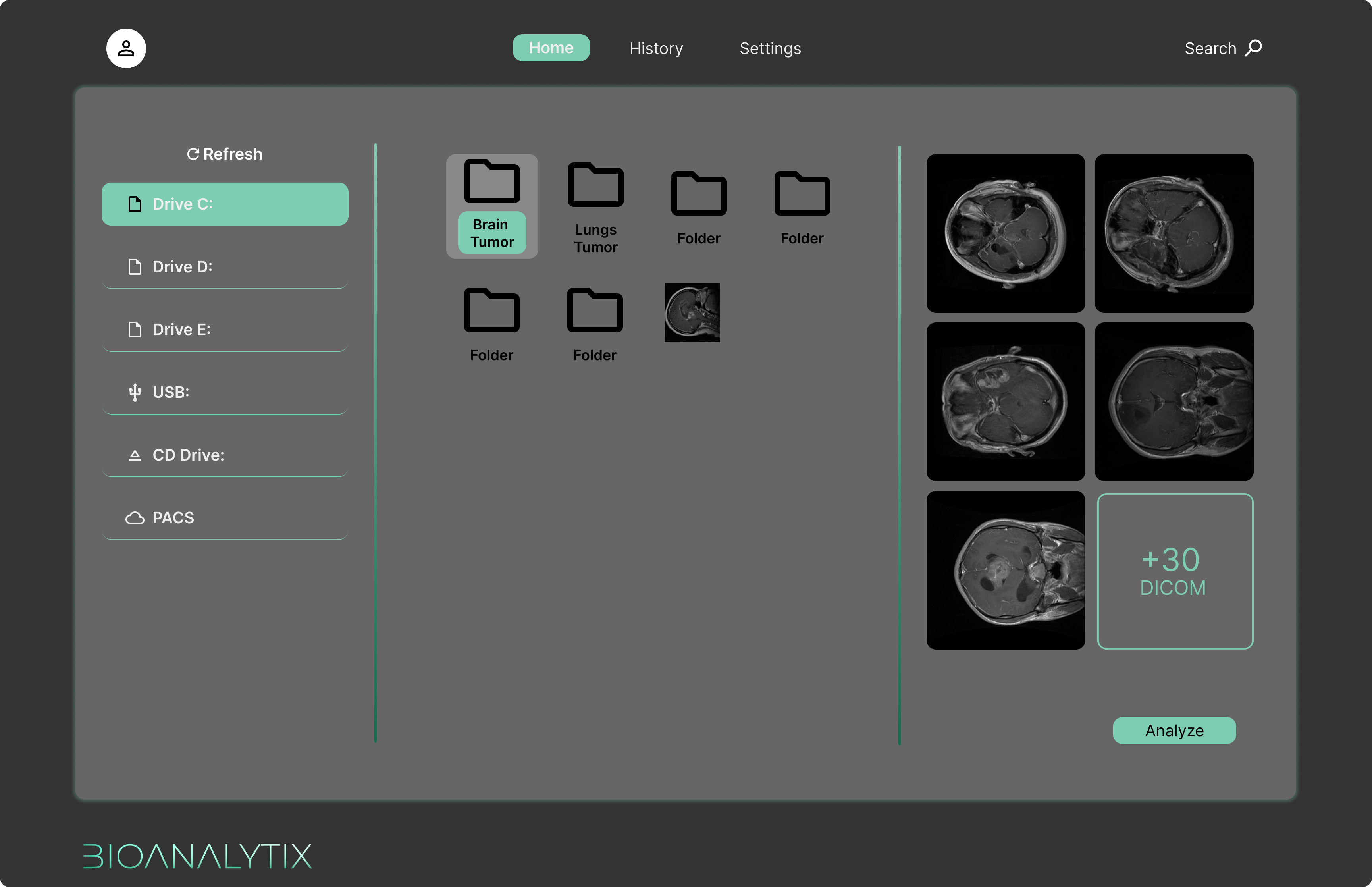 BioAnalytiX AI Medical Imaging Interface